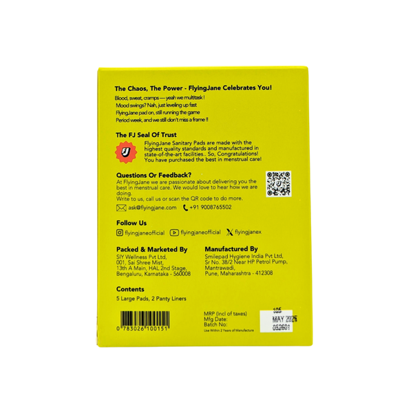 FJ Ultrathin Sanitary Pad - Pack of 5 - Large
